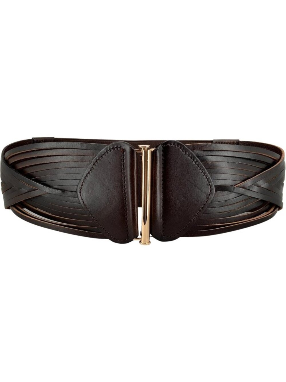 Boho Braided Woven Elastic Belt - Stretchy Vintage Full Grain Leather Waistband